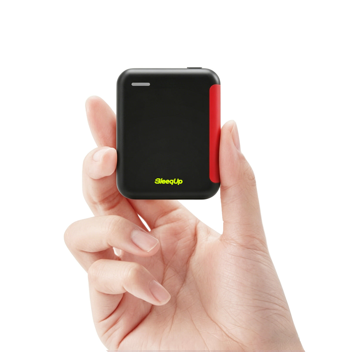 BLEEQUP Power Plus — battery extension module (portable power bank accessory) for BLEEQUP Ranger AI Sports Camera Glasses ($49), shown being held in a hand
